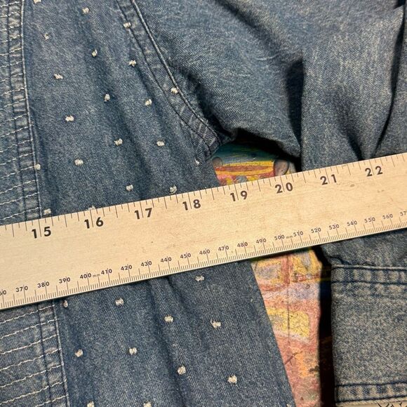 Vintage 80s Marsha Sport Embellished Denim Jacket w Shoulder Pads - Size Small - Picture 9 of 12